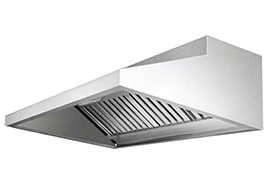 Commercial kitchen wall mounted hood