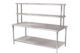 Two layer worktable with  up shelf