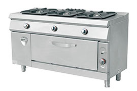Three head gas burners with under oven and cabinet